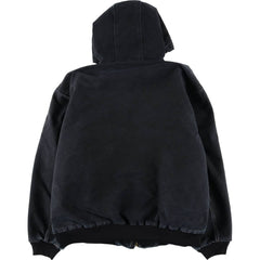 00'S Carhartt Active Jacket, Padded Duck Full Zip Hoodie, Men's XXL cotton black type Vintage Second Hand