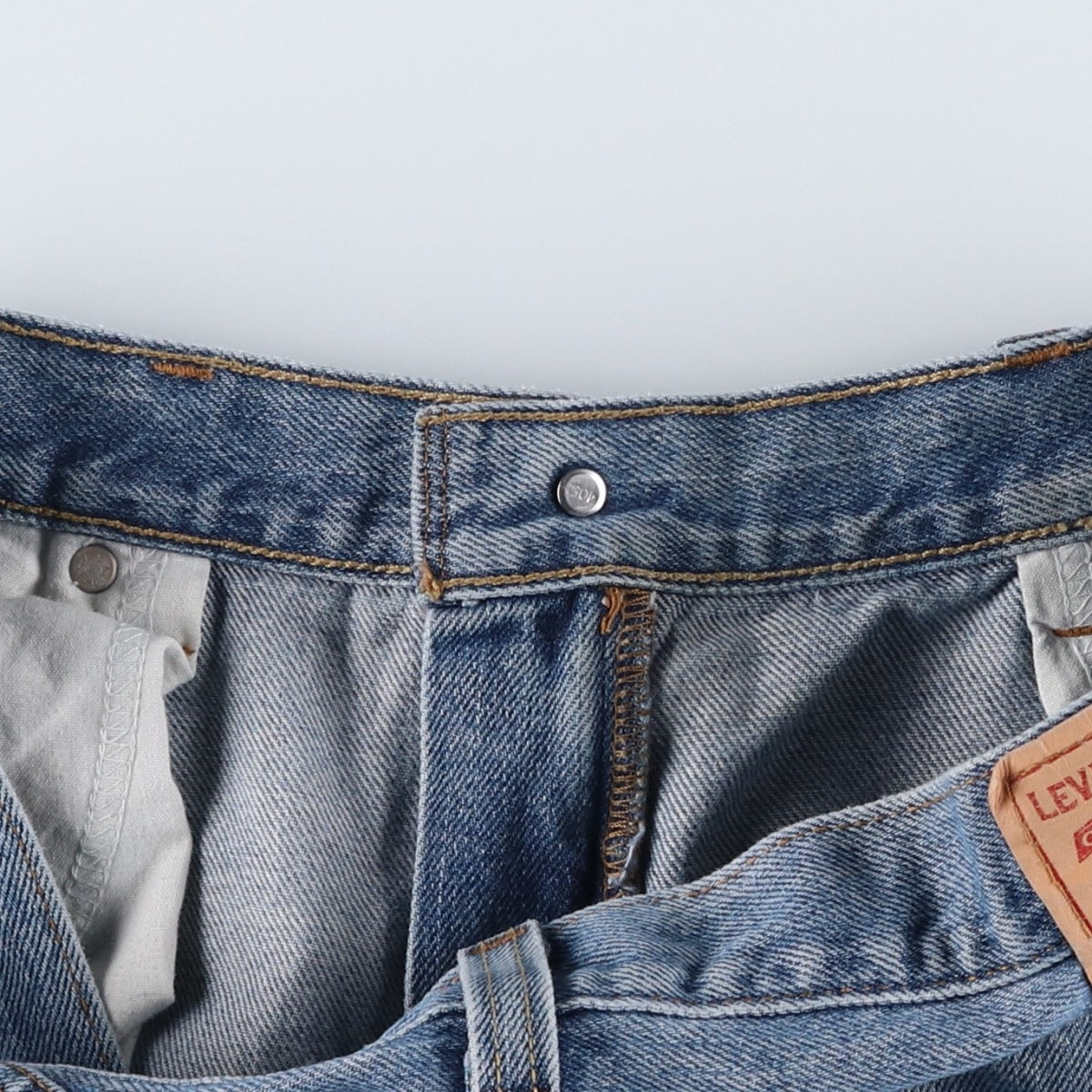 00'S Levi's 505 REGULAR FIT tapered denim pants for men, size w34 cotton Blue type light blue Vintage Second Hand