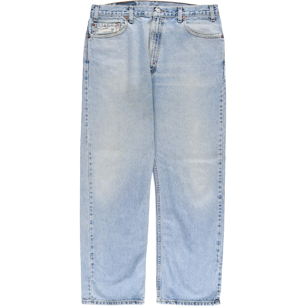 00'S Levi's 505 REGULAR FIT STRAIGHT LEG tapered denim pants for men, size w35 cotton Blue type light blue Vintage Second Hand