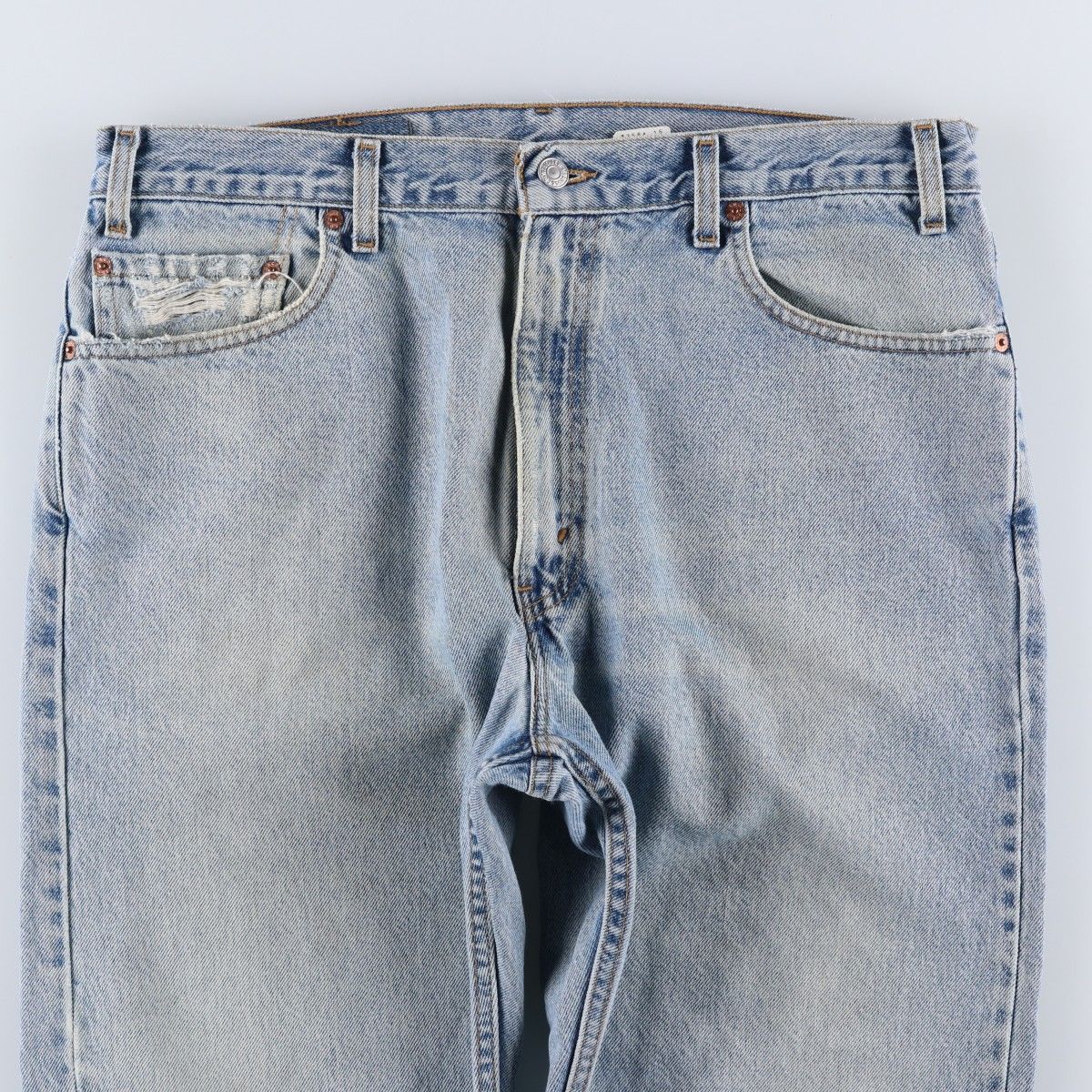 00'S Levi's 505 REGULAR FIT STRAIGHT LEG tapered denim pants for men, size w35 cotton Blue type light blue Vintage Second Hand