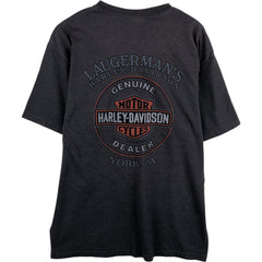 00'S Harley-Davidson Motorcycle Bike T-shirt Made in USA Men's L size cotton Charcoal Vintage Second Hand