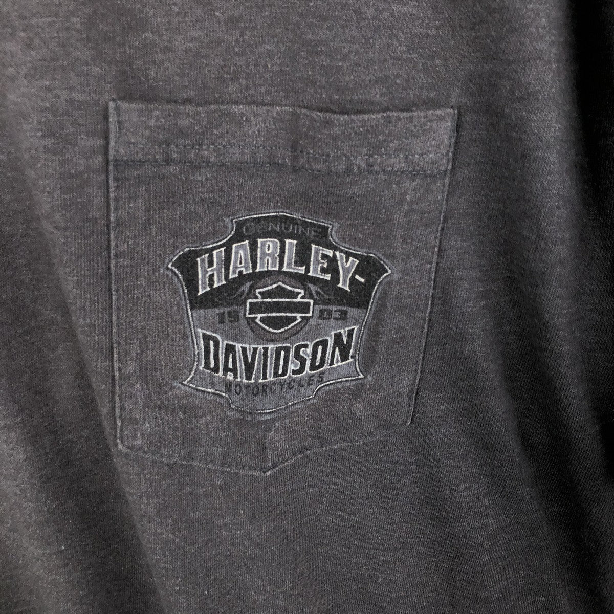 00'S Harley-Davidson Motorcycle Bike T-shirt Made in USA Men's L size cotton Charcoal Vintage Second Hand
