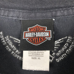 00'S Harley-Davidson Motorcycle Bike T-shirt Men's XL size cotton black type Vintage Second Hand