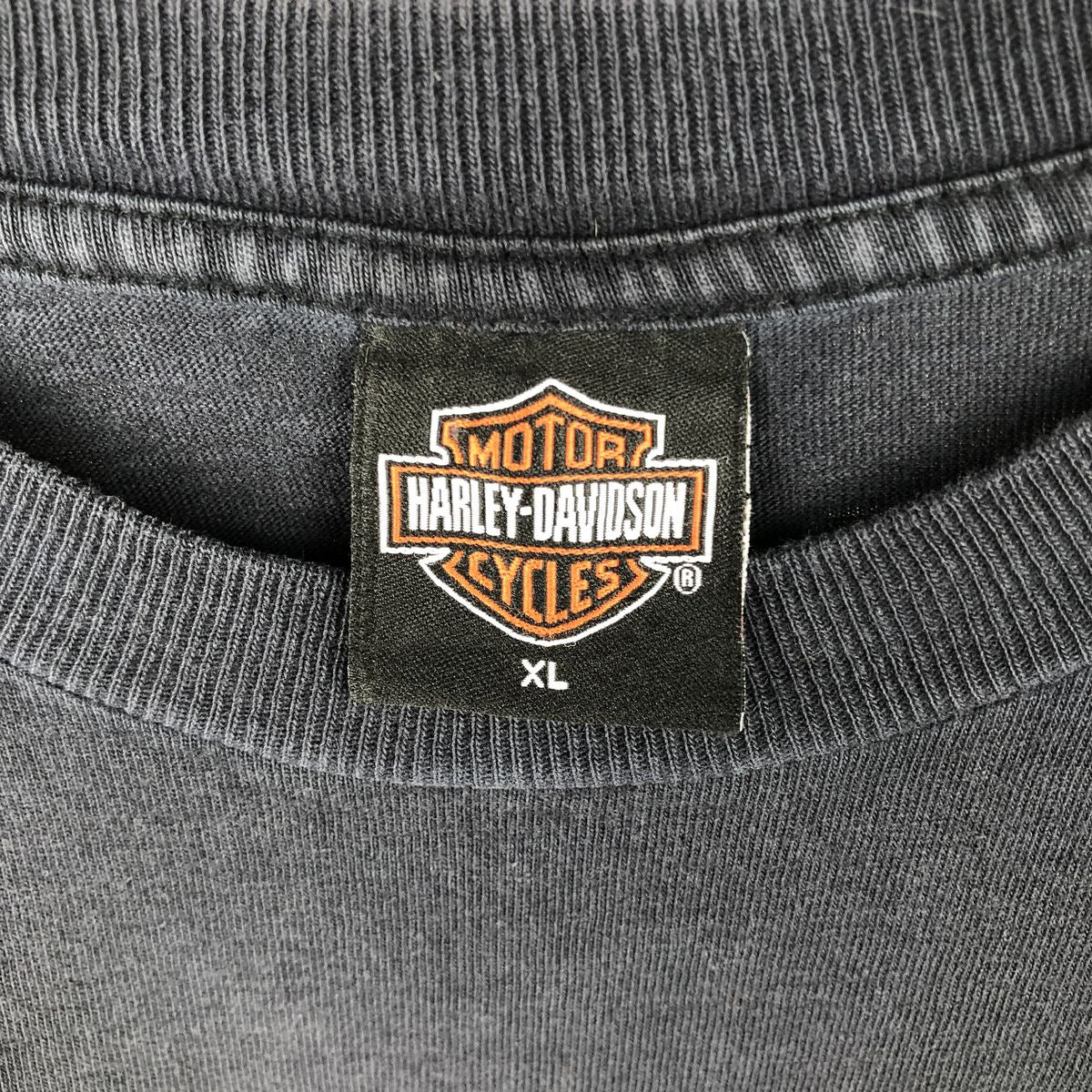 00'S Harley-Davidson Eagle Pattern Motorcycle Bike T-shirt Made in USA Men's XL cotton black type Vintage Second Hand