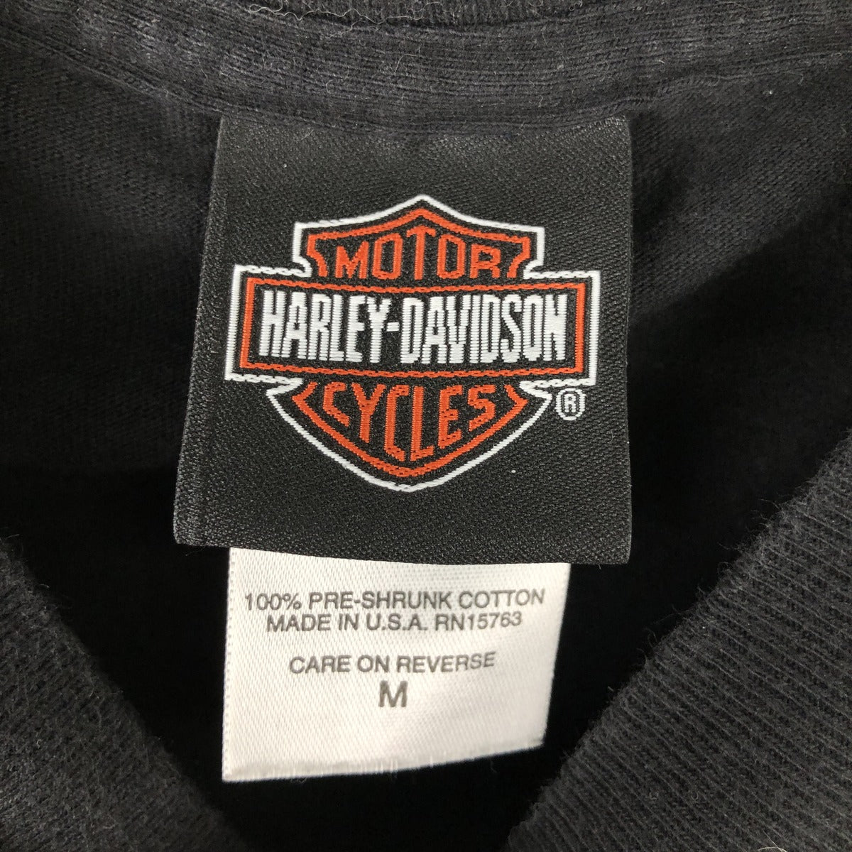 00'S Harley-Davidson Motorcycle Bike T-shirt Made in USA Men's M size cotton black type Vintage Second Hand