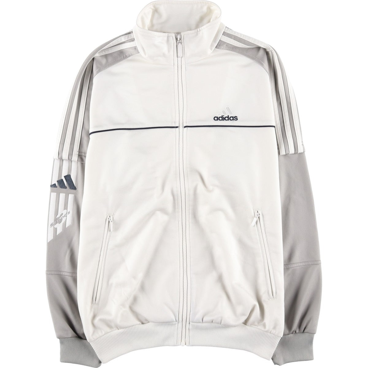 00'S adidas jersey track jacket, men's size S polyester white type Vintage Second Hand