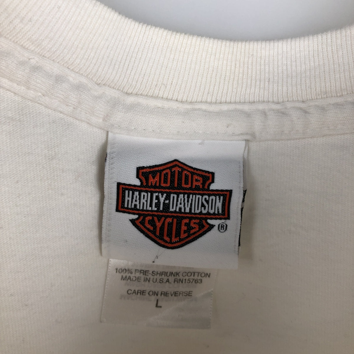 00'S Harley-Davidson Motorcycle Bike T-shirt Made in USA Men's L size cotton white type Vintage Second Hand