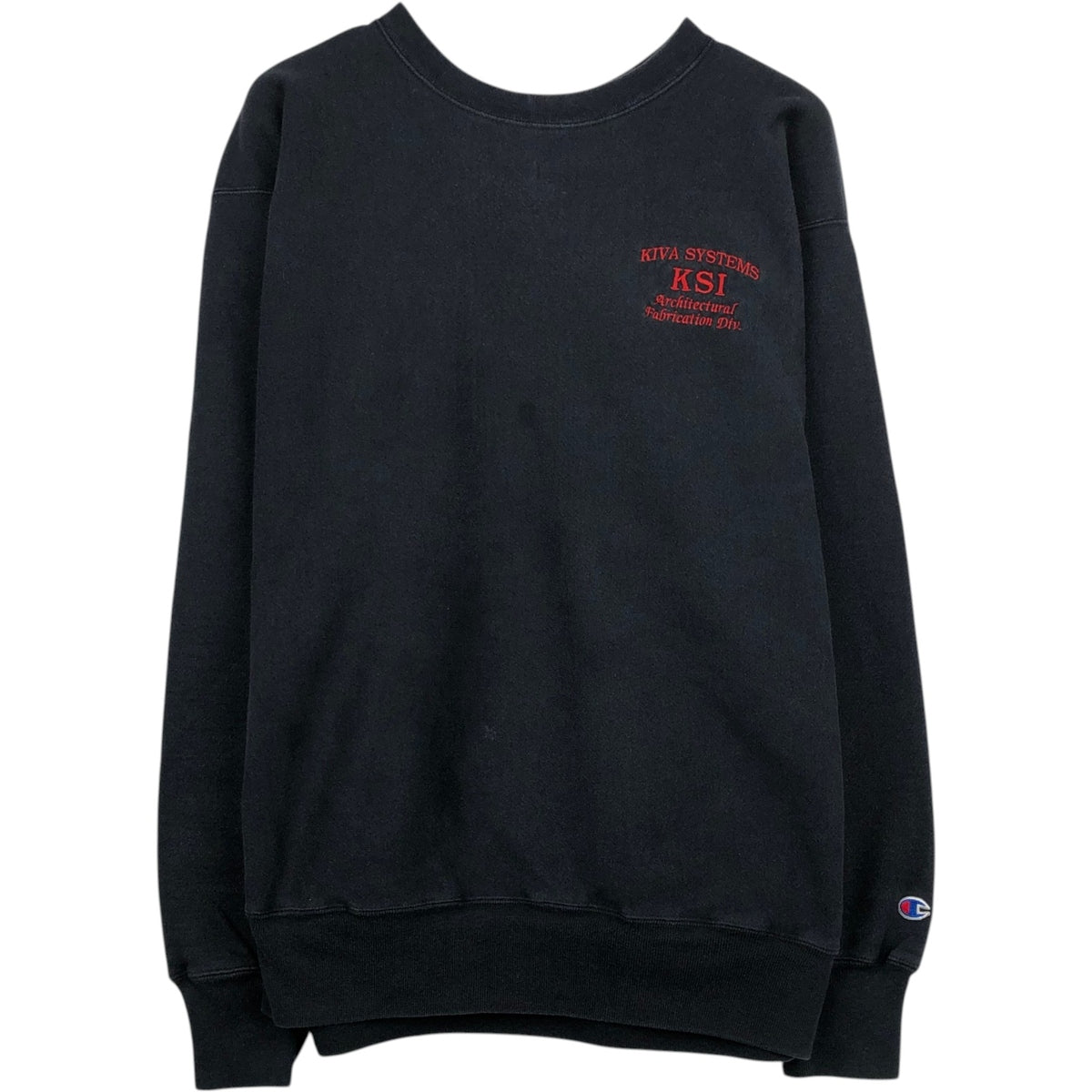 00'S Champion Premium Reverse Weave Advertising Sweatshirt Trainer Men's XL cotton black type Vintage Second Hand