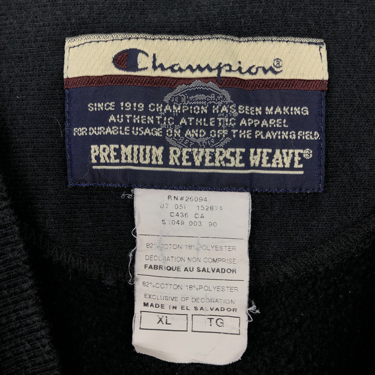 00'S Champion Premium Reverse Weave Advertising Sweatshirt Trainer Men's XL cotton black type Vintage Second Hand