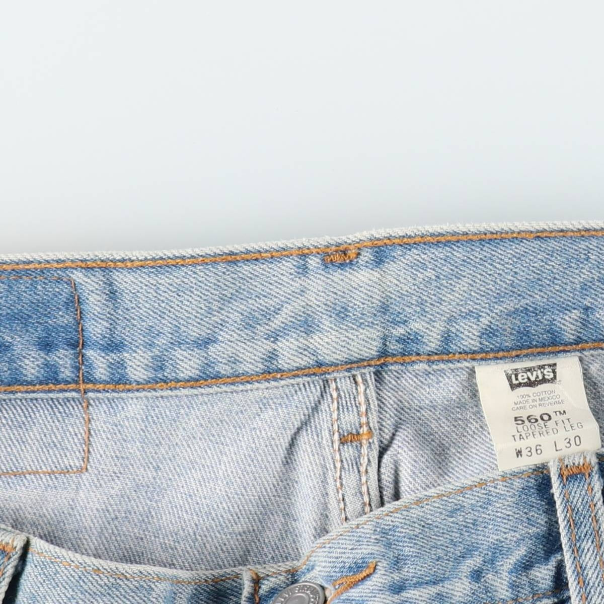 00'S Levi's 560 LOOSE FIT TAPERED LEG tapered denim pants for men, size w34 cotton blue type Vintage Second Hand