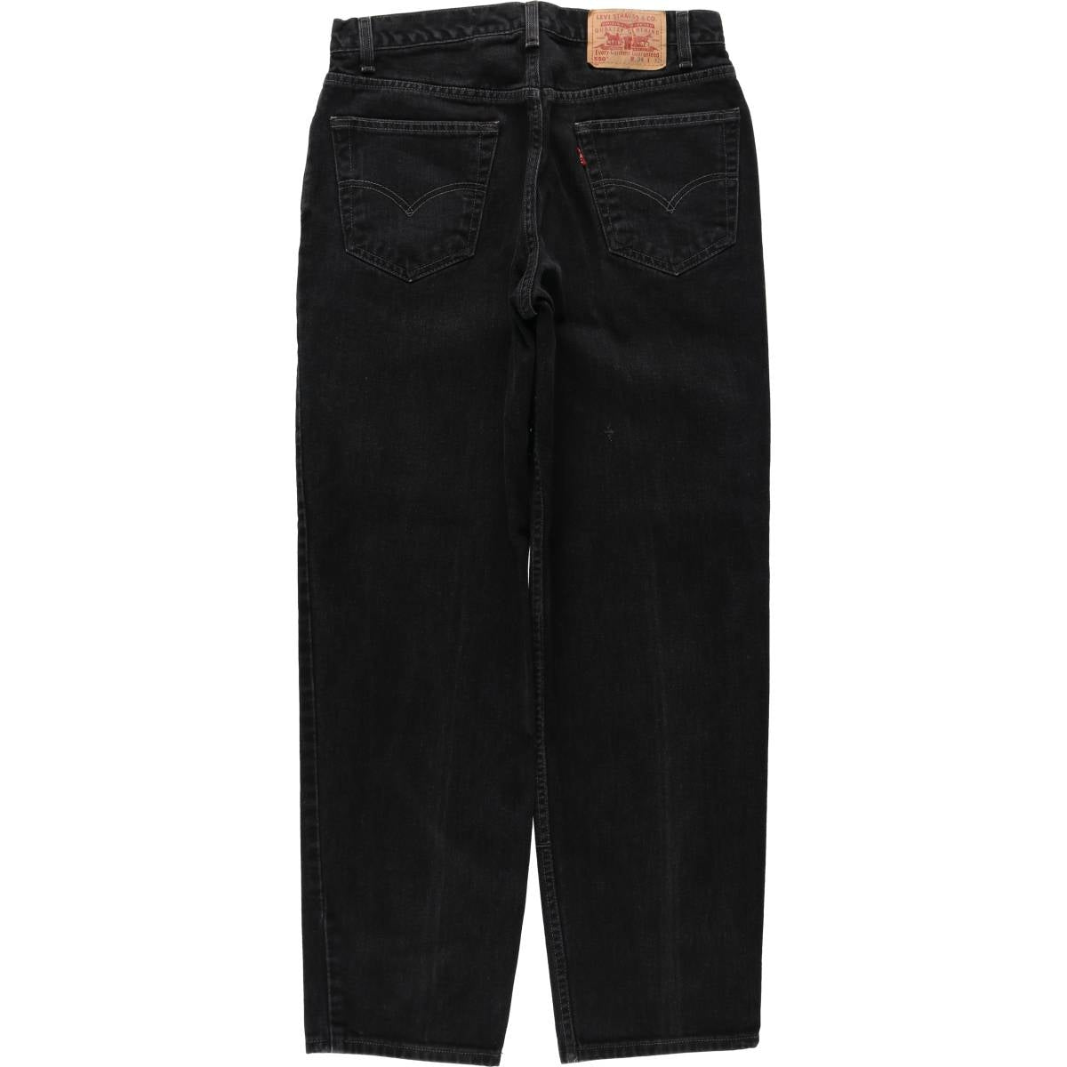 00'S Levi's 550 Relaxed Fit Black Denim Tapered Denim Pants Men's W33 cotton black type Vintage Second Hand