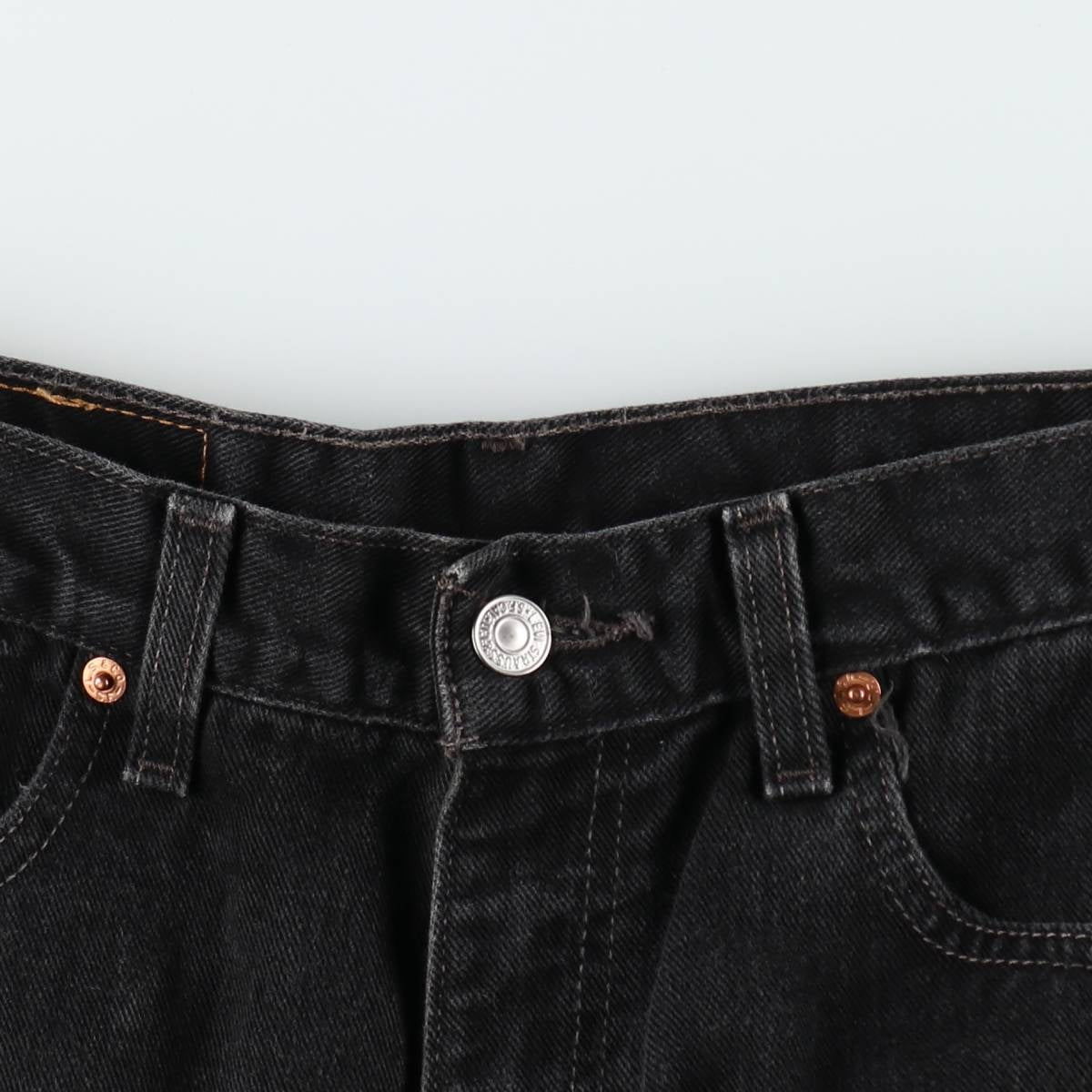 00'S Levi's 550 Relaxed Fit Black Denim Tapered Denim Pants Men's W33 cotton black type Vintage Second Hand