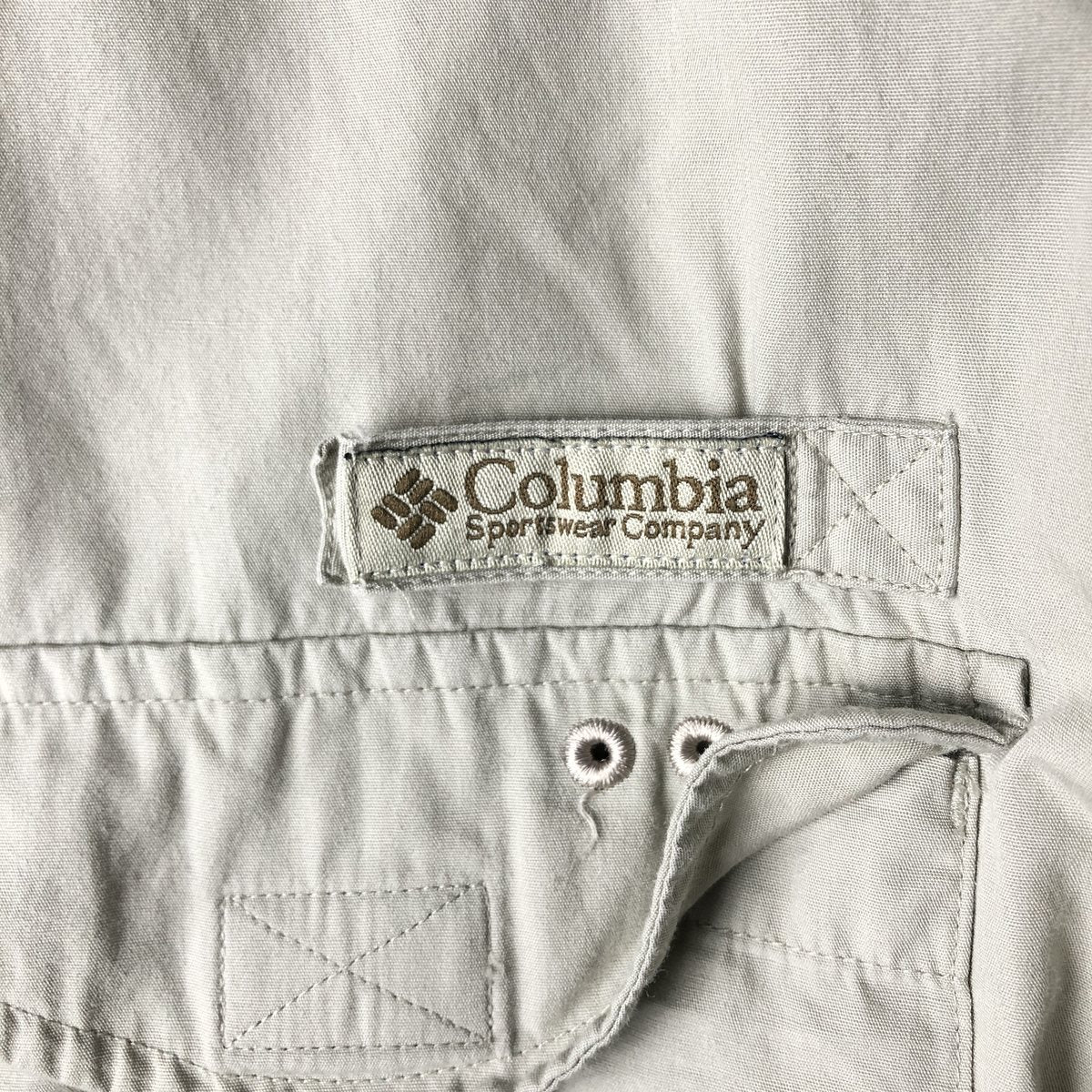 00'S Columbia PFG Hidden Button Down Short Sleeve Fishing Shirt Men's XL cotton Beige type Vintage Second Hand