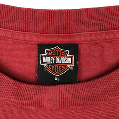 00'S Harley-Davidson Motorcycle Bike T-shirt Made in USA Men's XL cotton red type Vintage Second Hand