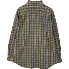 00'S Eddie Bauer long sleeve button down check shirt, men's size L cotton Khaki type Vintage Second Hand