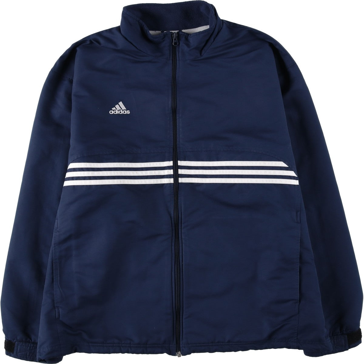 00'S adidas windbreaker, men's size L polyester navy blue type Vintage Second Hand
