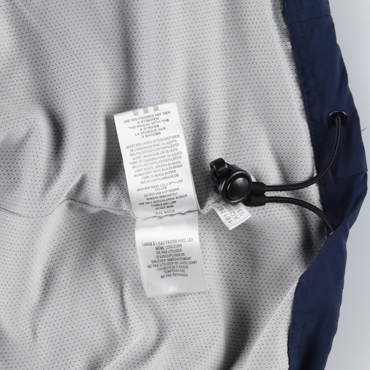 00'S adidas windbreaker, men's size L polyester navy blue type Vintage Second Hand