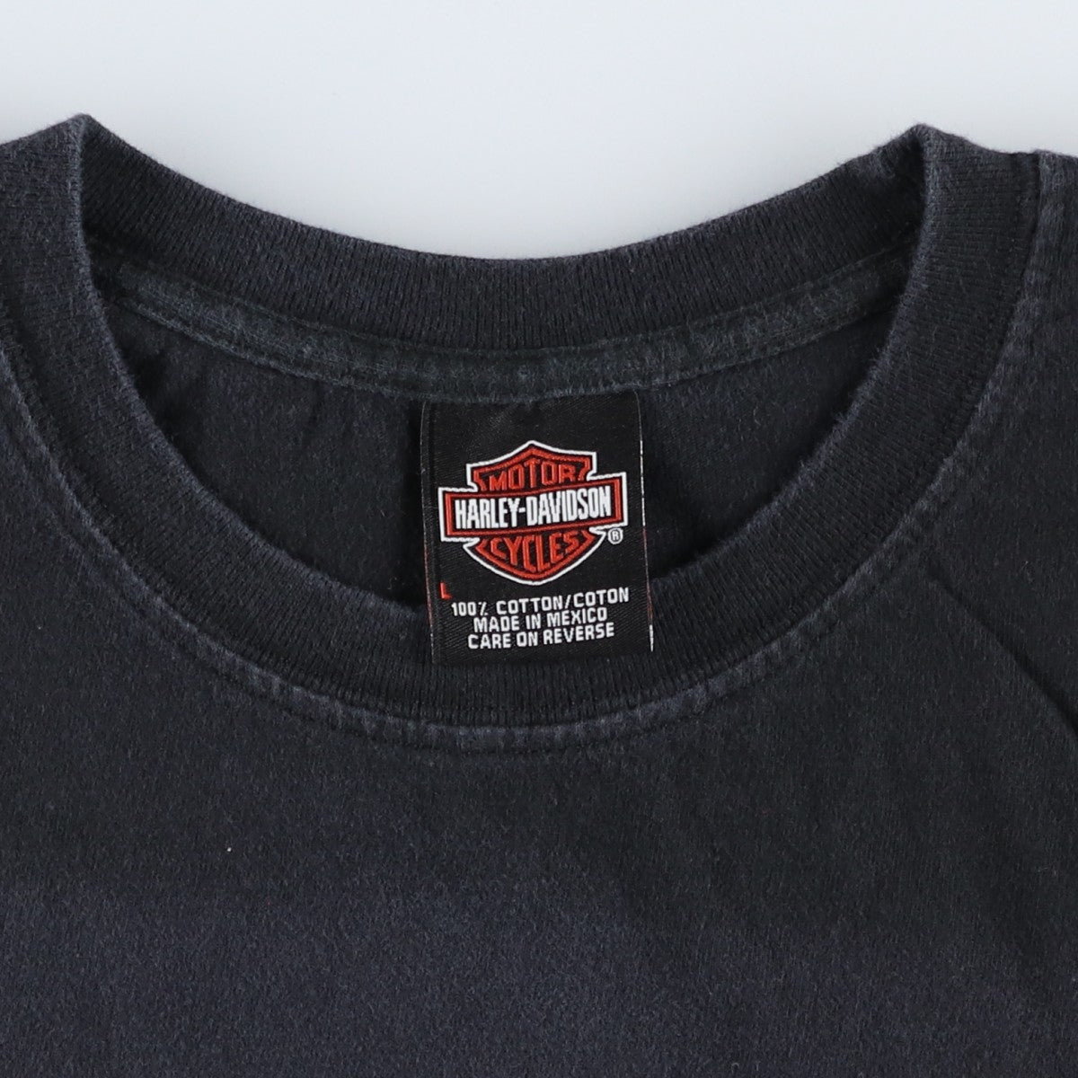 00'S Harley-Davidson Motorcycle Bike T-shirt Men's L size cotton black type Vintage Second Hand