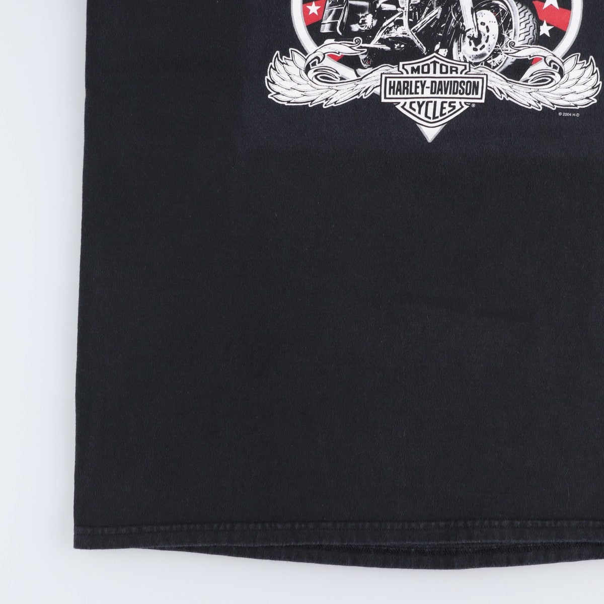 00'S Harley-Davidson Motorcycle Bike T-shirt Men's L size cotton black type Vintage Second Hand
