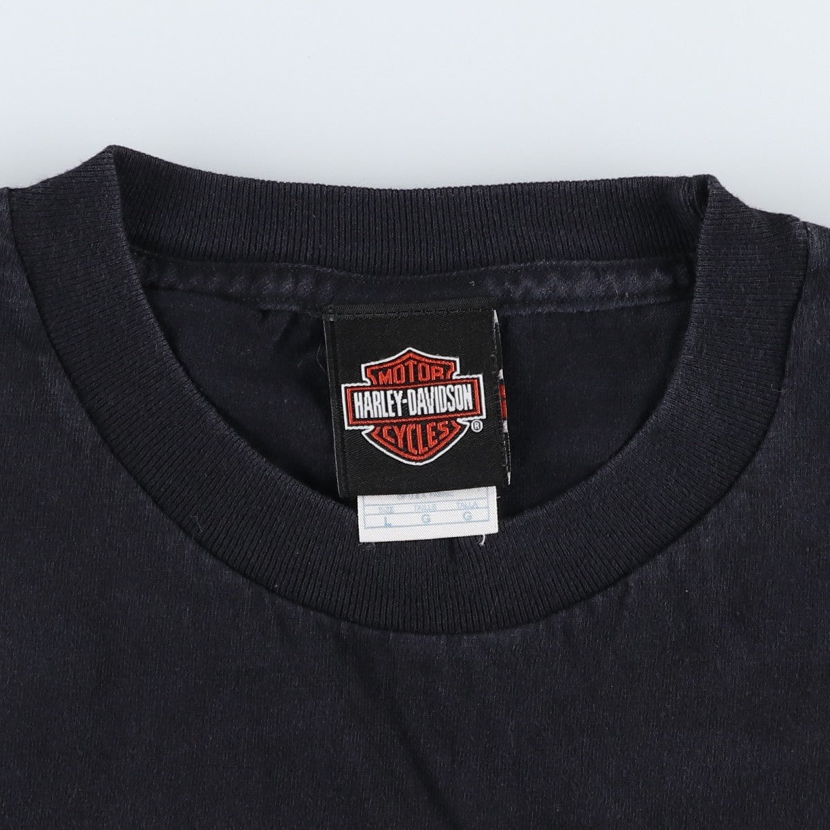 00'S Harley-Davidson Motorcycle Bike T-shirt Men's L size cotton black type Vintage Second Hand