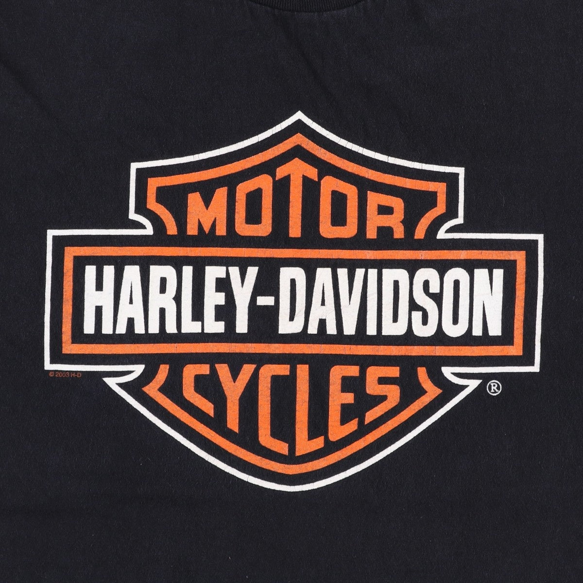 00'S Harley-Davidson Motorcycle Bike T-shirt Men's L size cotton black type Vintage Second Hand