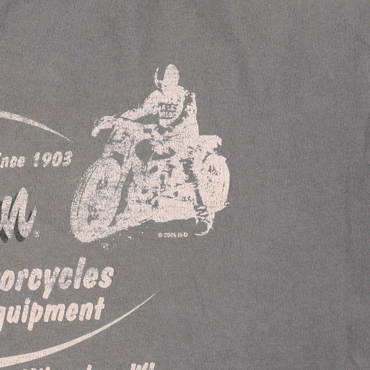 00'S Harley-Davidson Fire Pattern Motorcycle Bike T-Shirt Men's XXL cotton gray type Vintage Second Hand