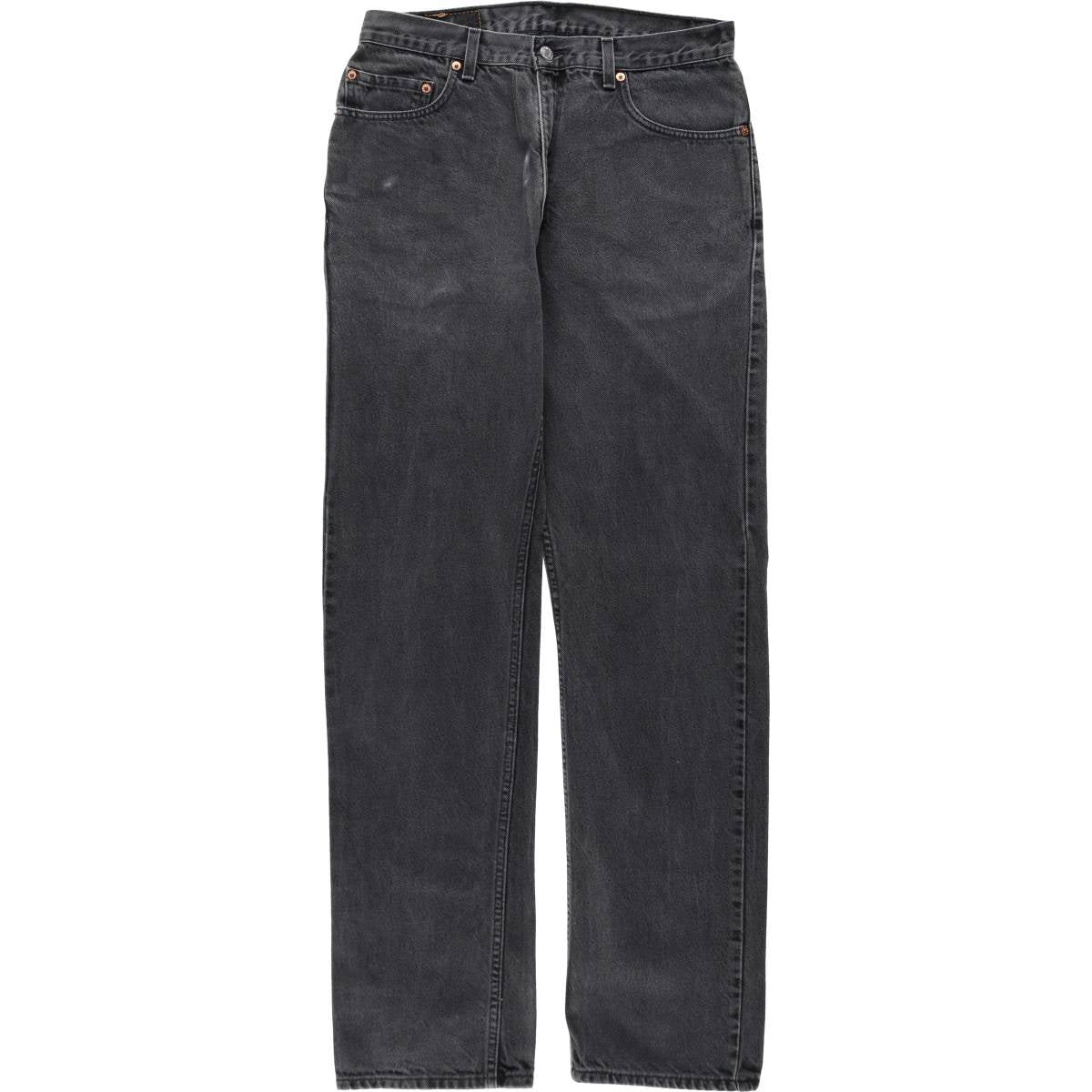 00'S Levi's 505 REGULAR FIT STRAIGHT LEG black denim tapered denim pants for men, size w32 cotton black type Vintage Second Hand