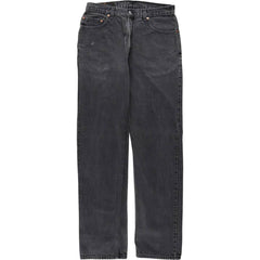 00'S Levi's 505 REGULAR FIT STRAIGHT LEG black denim tapered denim pants for men, size w32 cotton black type Vintage Second Hand