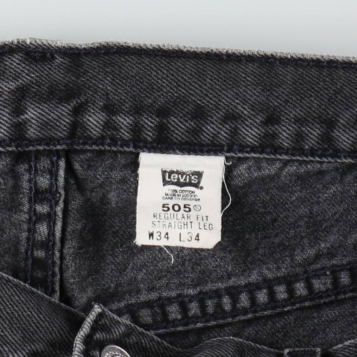 00'S Levi's 505 REGULAR FIT STRAIGHT LEG black denim tapered denim pants for men, size w32 cotton black type Vintage Second Hand