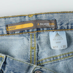 00'S Levi's SILVER TAB BAGGY tapered denim pants for men, size w31 cotton blue type Vintage Second Hand