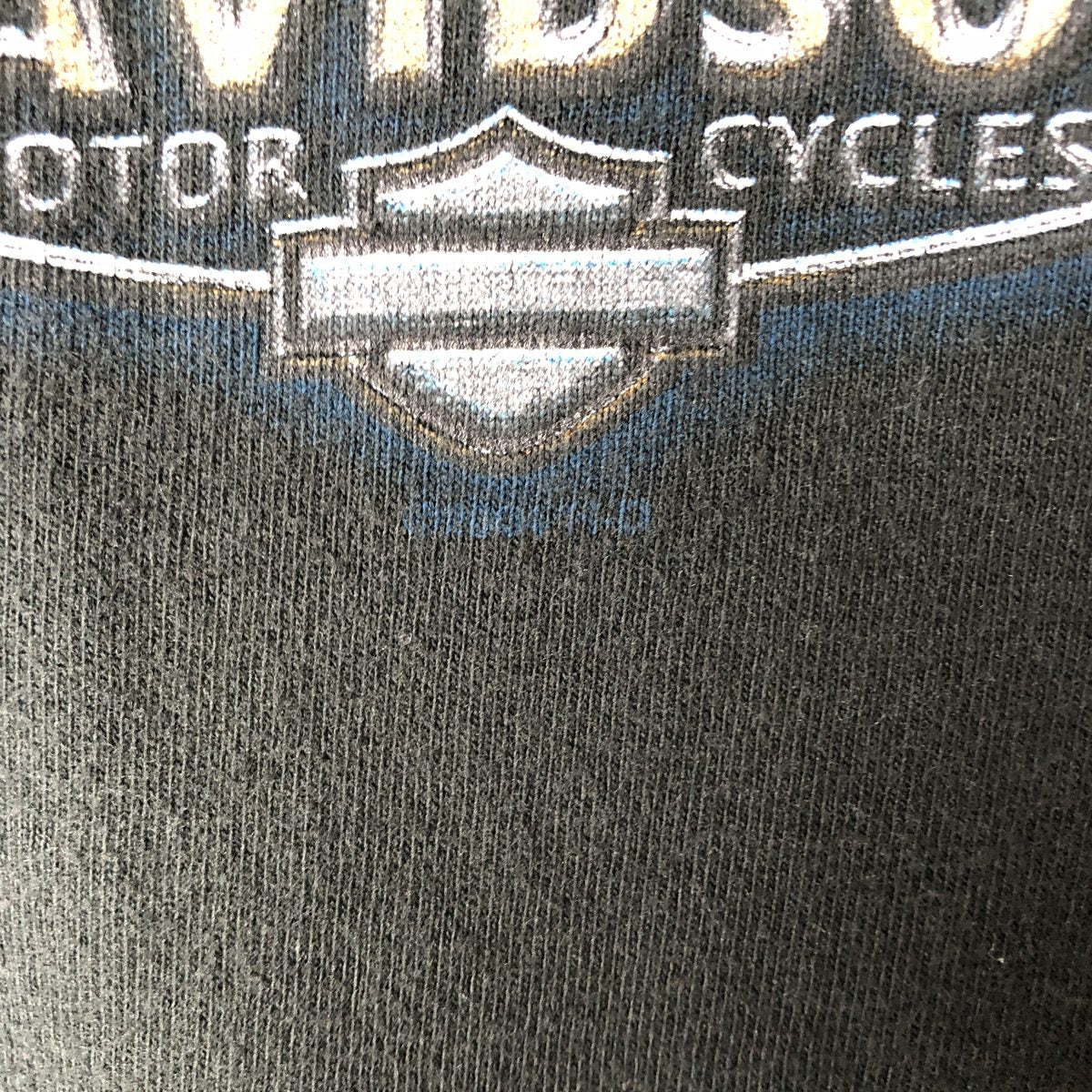 00'S Harley-Davidson Motorcycle Bike T-shirt Men's M size unclear black type Vintage Second Hand
