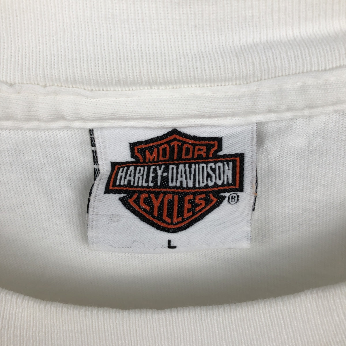00'S Harley-Davidson Motorcycle Bike T-shirt Made in USA Men's L size cotton white type Vintage Second Hand