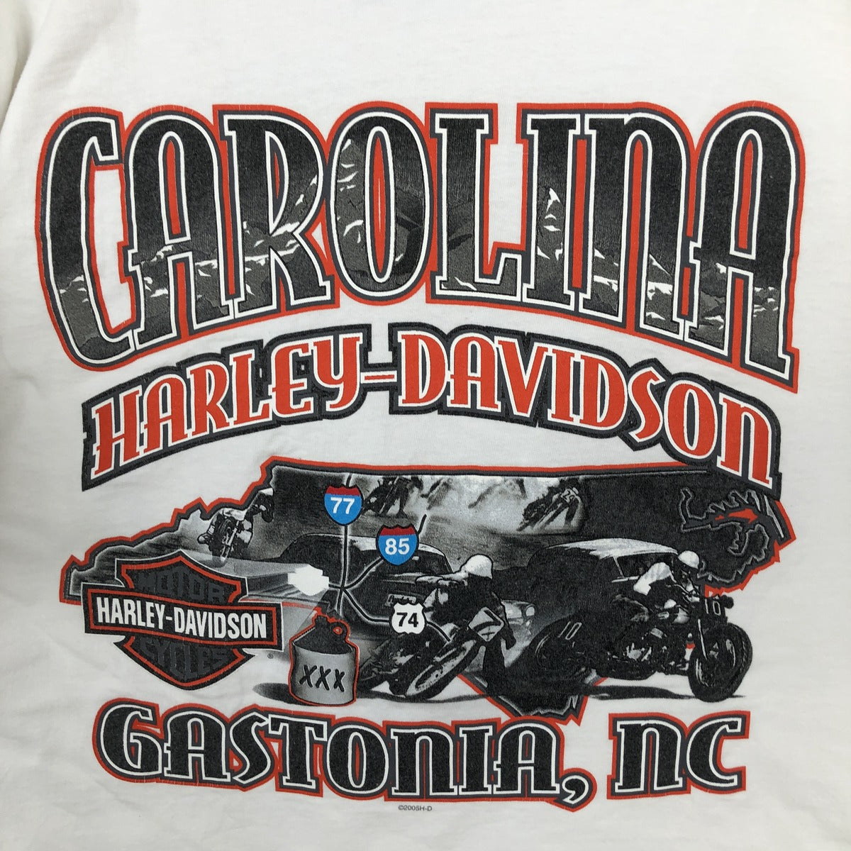 00'S Harley-Davidson Motorcycle Bike T-shirt Made in USA Men's L size cotton white type Vintage Second Hand