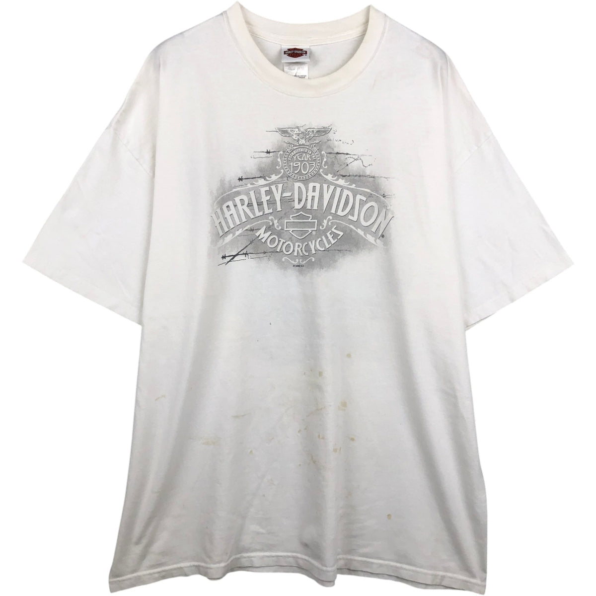 00'S Harley-Davidson Motorcycle Bike T-shirt Made in USA Men's XXL cotton white type Vintage Second Hand