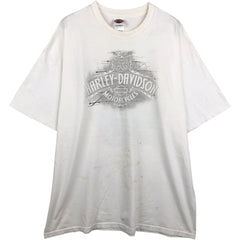 00'S Harley-Davidson Motorcycle Bike T-shirt Made in USA Men's XXL cotton white type Vintage Second Hand