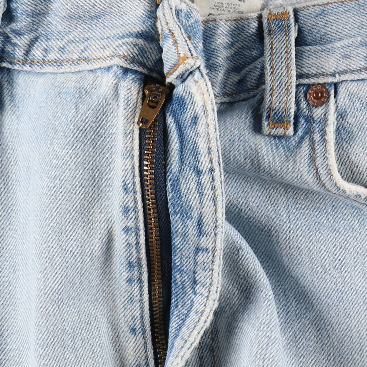 00'S Levi's 505 REGULAR FIT STRAIGHT LEG tapered denim pants made in USA, men's w35 equivalent cotton blue type Vintage Second Hand