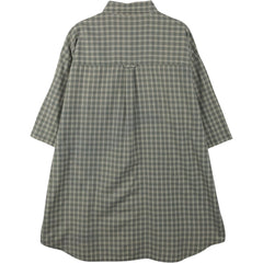 00'S Columbia Short Sleeve Button Down Check Shirt Men's XL cotton Khaki type sage green Vintage Second Hand