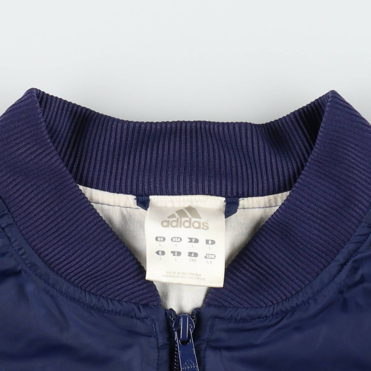 00'S Adidas nylon jacket, men's size L Nylon navy blue type Vintage Second Hand