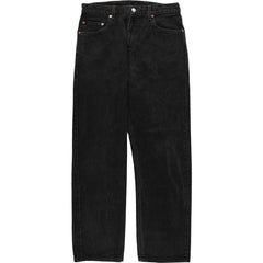 00'S Levi's 505 REGULAR FIT STRAIGHT LEG black denim tapered denim pants for men, size w33 cotton black type Vintage Second Hand
