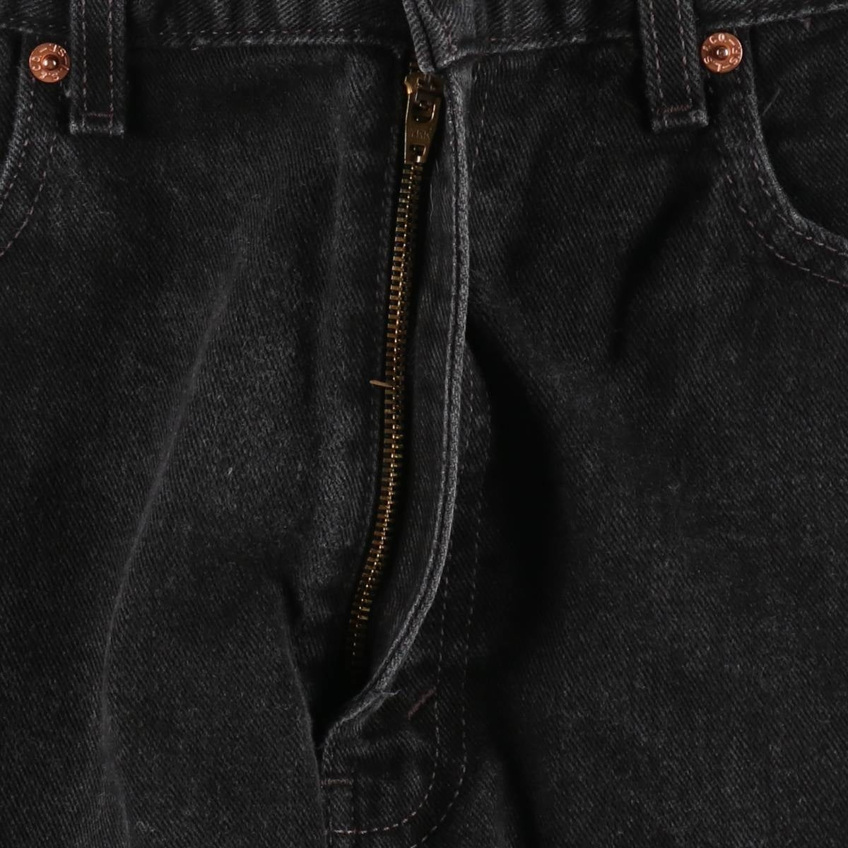 00'S Levi's 505 REGULAR FIT STRAIGHT LEG black denim tapered denim pants for men, size w33 cotton black type Vintage Second Hand