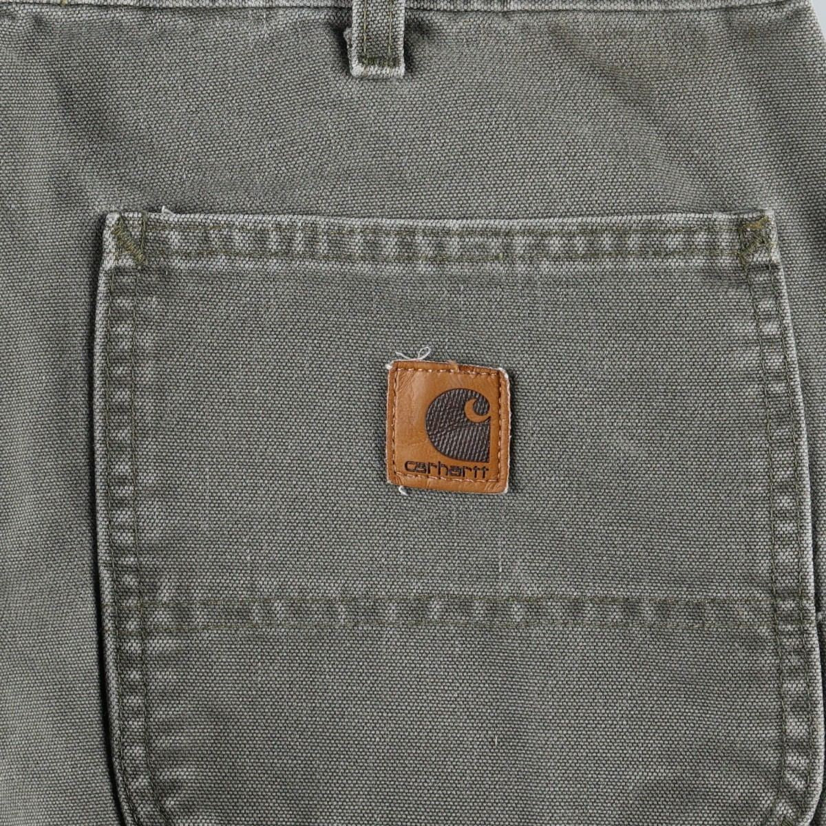 00'S Carhartt Dungaree Fit Duck Painter Pants Men's W34 equivalent cotton Khaki type Vintage Second Hand