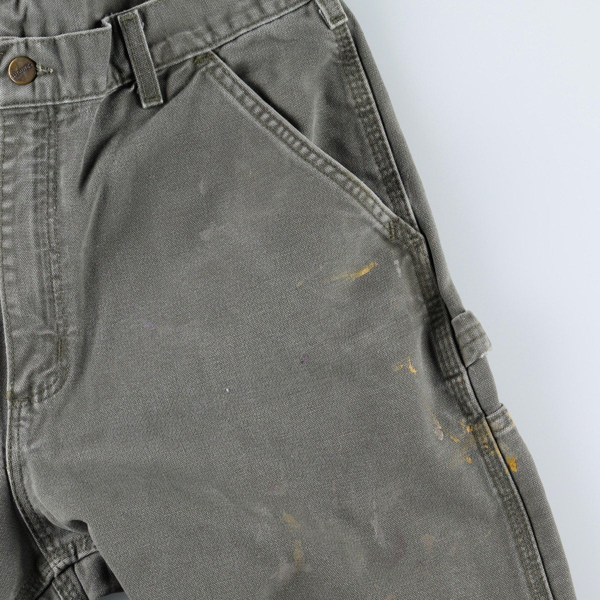 00'S Carhartt Dungaree Fit Duck Painter Pants Men's W34 equivalent cotton Khaki type Vintage Second Hand