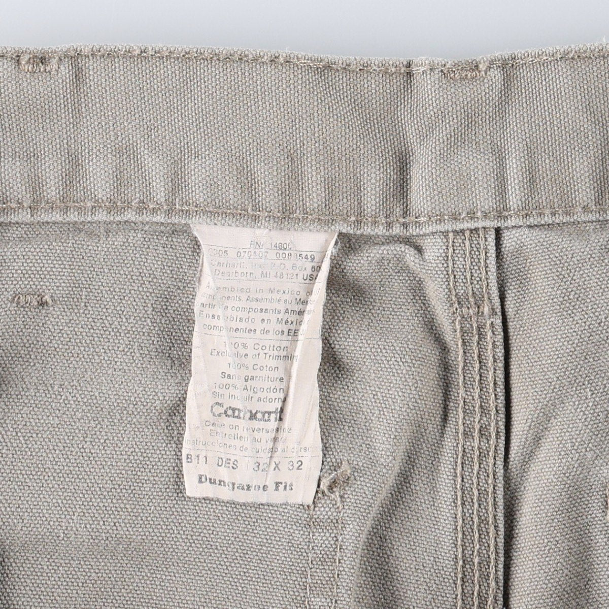 00'S Carhartt Dungaree Fit Duck Painter Pants Men's W32 equivalent cotton Beige type Vintage Second Hand