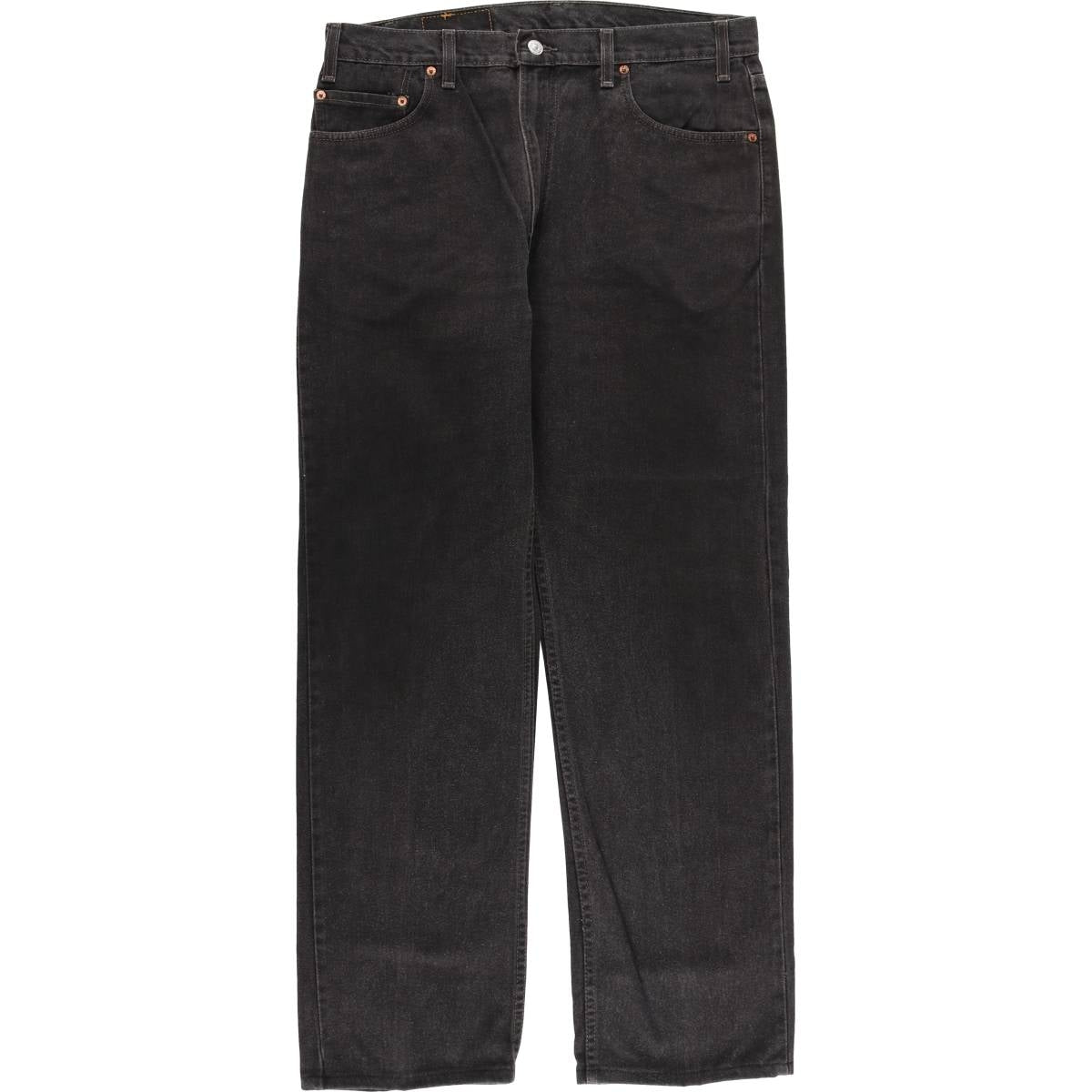 00'S Levi's 505 REGULAR FIT STRAIGHT LEG black denim tapered denim pants for men, size w35 cotton black type Vintage Second Hand