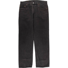 00'S Levi's 505 REGULAR FIT STRAIGHT LEG black denim tapered denim pants for men, size w35 cotton black type Vintage Second Hand