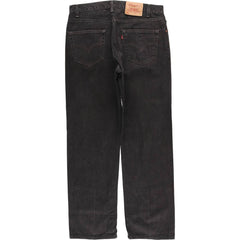 00'S Levi's 505 REGULAR FIT STRAIGHT LEG black denim tapered denim pants for men, size w35 cotton black type Vintage Second Hand