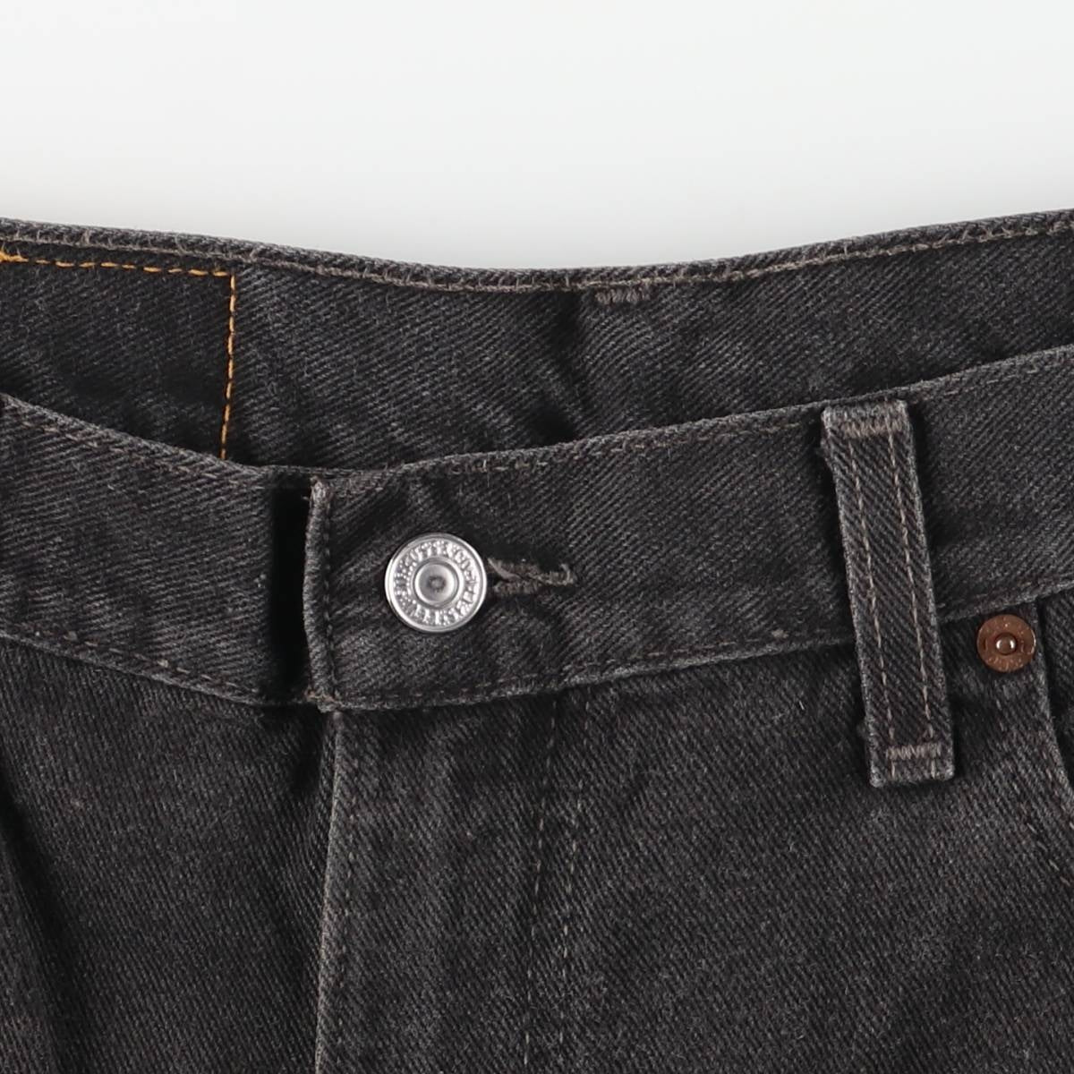 00'S Levi's 505 REGULAR FIT STRAIGHT LEG black denim tapered denim pants for men, size w35 cotton black type Vintage Second Hand