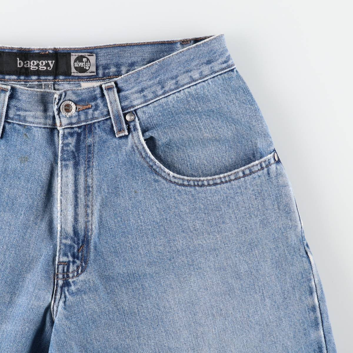 00'S Levi's SILVER TAB BAGGY tapered denim pants for men, size w32 cotton blue type Vintage Second Hand